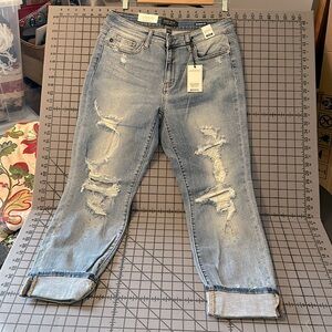NWT Judy Blue Distressed Paint Splattered Jeans size  13/31